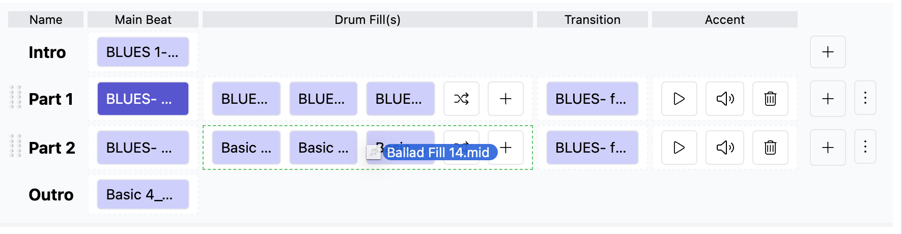 Drag and drop MIDI tracks