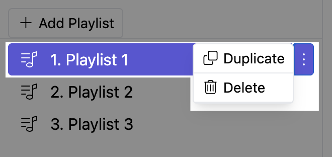 Duplicate and delete playlists